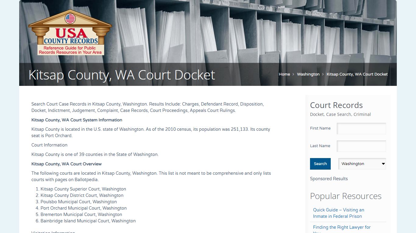 Kitsap County, WA Court Docket | Name Search