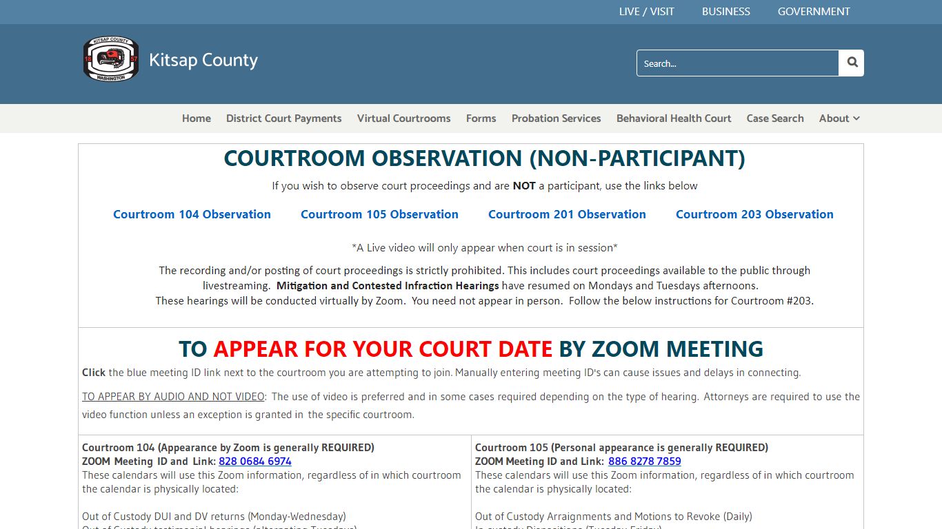 District Court Video Conferencing - Kitsap County Home